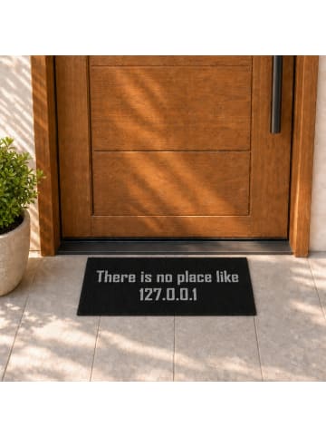 relaxdays Fußmatte Home "127.0.0.1" in Schwarz - (B)60 x (T)40 cm