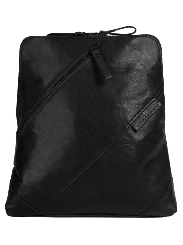 SPIKES & SPARROW Rucksack echt Leder in schwarz