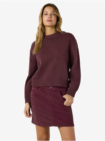 Noisy may Strukturierter Strickpullover Rundhalsausschnitt in Bordeaux