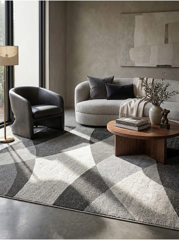 KADIMA DESIGN Teppich Niederflor Abstrakt pflegeleicht Wohnzimmer Flur Esszimmer in Grau