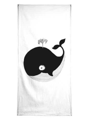 Juniqe Handtuch "Whale" in Schwarz & Weiß