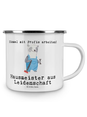 Mr. & Mrs. Panda Trinkbecher Hausmeister Leidenschaft mit Spruch in Weiß