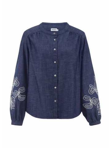 Hessnatur Hessnatur Jeans Bluse Embroidery Relaxed aus reiner Bio-Baumwolle in pure blue