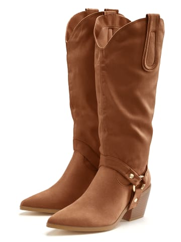 LASCANA Stiefelette in camelfarben