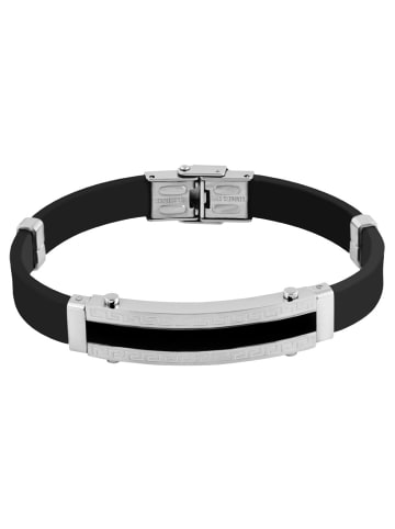 Adeliás Damen Armband aus Edelstahl 21 cm in schwarz