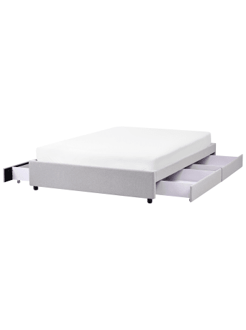 Beliani Doppelbett PRADES in Grau - (W) 149 x (H) 32 x (L) 211 cm