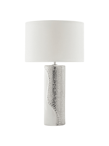 Beliani Tischleuchten AIKEN in Weiß/Silber - (W) 30 x (H) 52 x (L) 30 cm