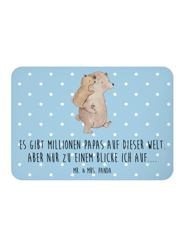 Mr. & Mrs. Panda Magnet Papa Bär mit Spruch in Blau Pastell
