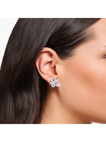 Thomas Sabo Ohrstecker Mit Vier Weißen Steinen in silber, weiß