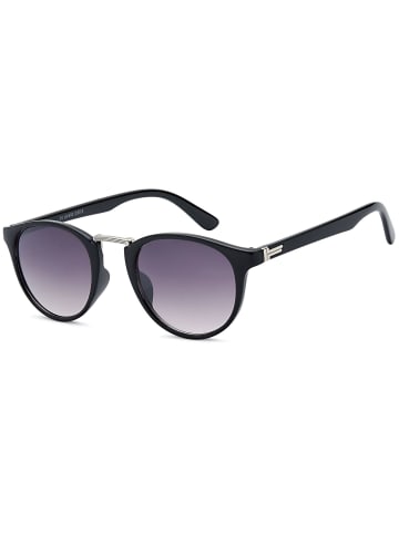 styleBREAKER Sonnenbrille in Schwarz-Silber / Grau Verlauf