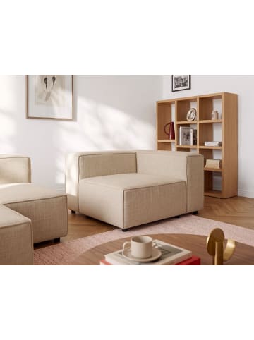 Beliani Sofaelement APRICA in Beige/Schwarz - (W) 119 x (H) 68 x (L) 119 cm