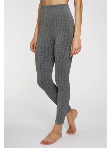 LAVANA basic Strickstrumpfleggings in 1x dunkelgrau meliert