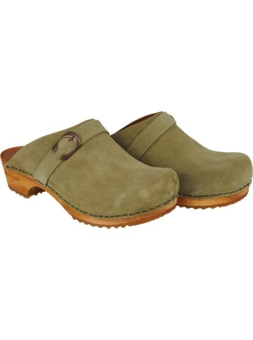 Sanita Comfortwear Clog "WOOD-HEDI OPEN" in Grün