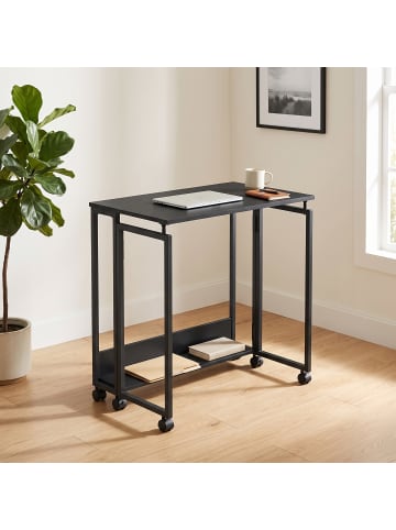 relaxdays Schreibtisch "klappbar" in Schwarz - (B)80 x (H)75 x (T)50 cm