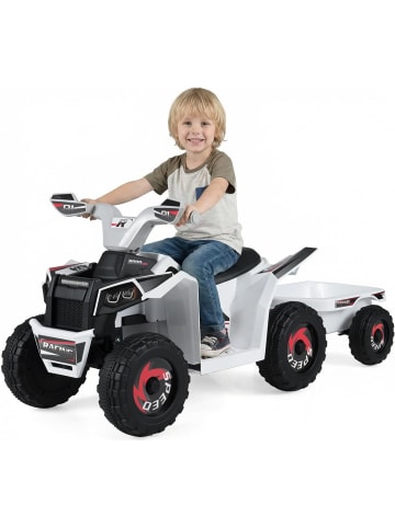 COSTWAY 6V Elektro Kinder Quad mit Anhänger ab 3 Jahren in Weiß