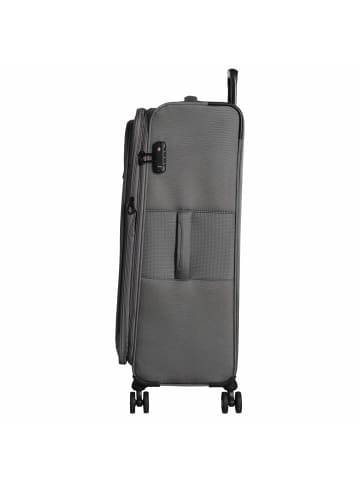 D&N Travel Line 9704 - 4-Rollen-Trolley L 78 cm erw. (dark red) in grau