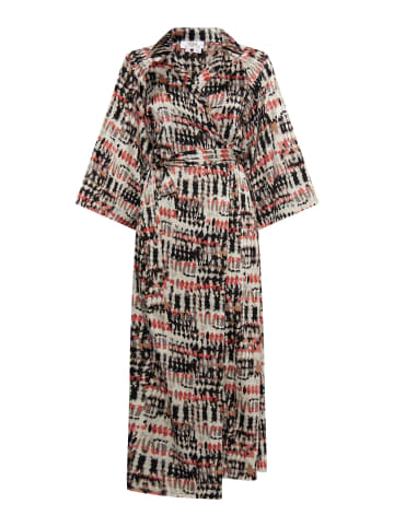 usha FESTIVAL Damen Wickelkleid in Grau Dunkelrosa Mehrfarbig