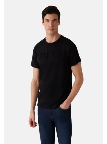Guess T-Shirt 'Embossed Logo' in schwarz