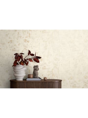 A.S. Création Tapete Modern Structure in Creme-Gold