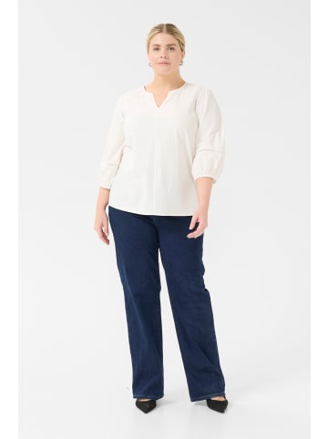 KAFFE curve Langarm-Bluse KClilje in Chalk
