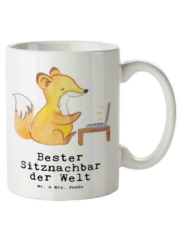 Mr. & Mrs. Panda Große Teetasse Fuchs Bester Sitznachbar der Wel... in Weiß