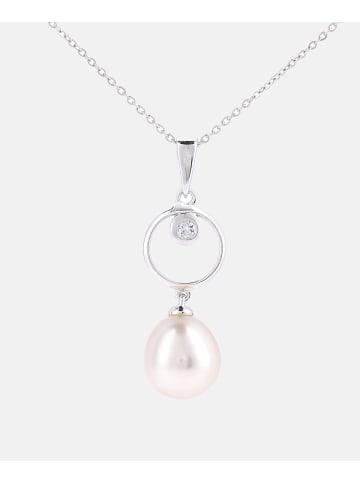 Diamant L'éternel Halskette mit Anhänger aus 375 Weißgold mit 0.03 Karat Diamant mit Perle in S...