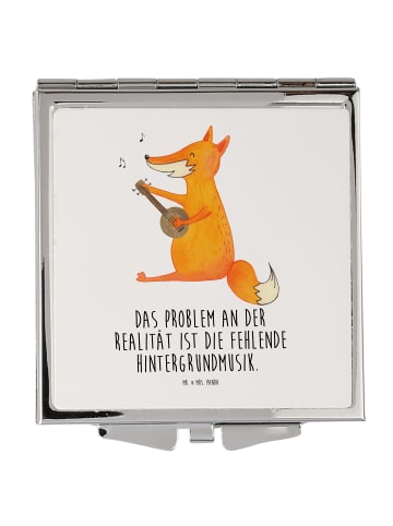 Mr. & Mrs. Panda Frauen Spiegel Fuchs Gitarre mit Spruch in Weiß