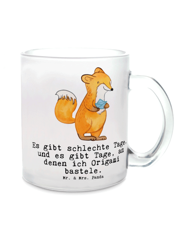 Becher Fuchs Origami mit Spruch in Transparent