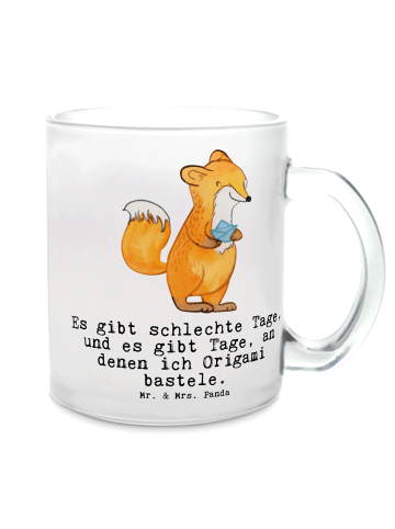 Mr. & Mrs. Panda Teetasse Fuchs Origami mit Spruch in Transparent