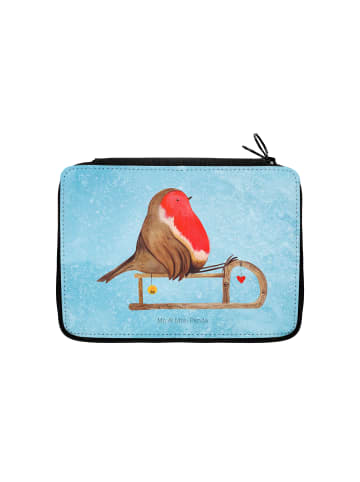 Mr. & Mrs. Panda Etui Rotkehlchen Schlitten ohne Spruch in Eisblau