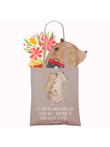Mr. & Mrs. Panda Tasche Papa Bär mit Spruch in Braun Pastell