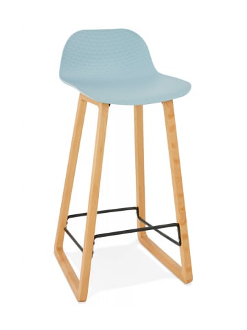 KADIMA DESIGN Küchenhocker aus Buchenholz mit Sitz aus Polypropylen | 46x47x86,5 cm in Blau