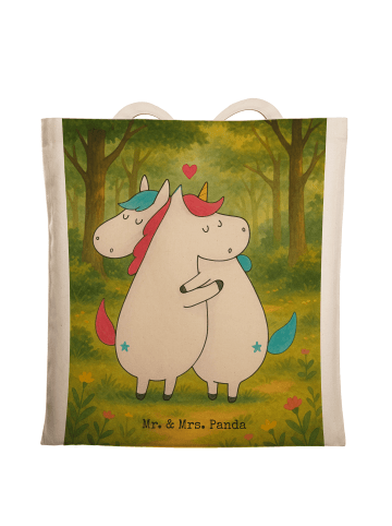 Mr. & Mrs. Panda Beutel Einhorn Mitteilung Design ohne Spruch in Weiß