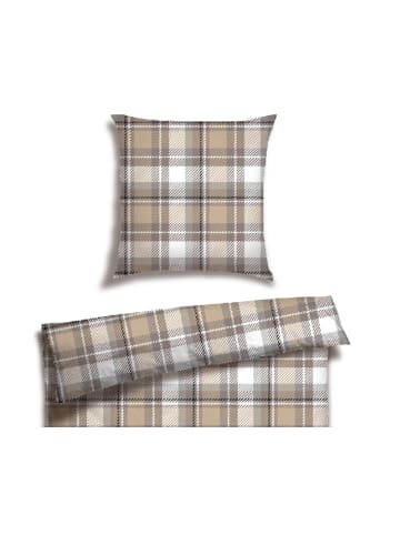 Schiesser Feinbiber-Bettwäsche-Set Metor in Taupe