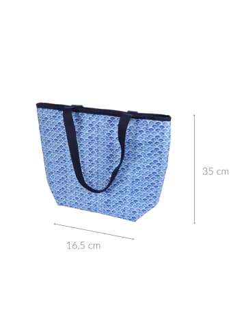 Homea Einkaufstasche BLUE WAVE in Blau, (B) 16,5 x (H) 35 x (L) 4,3 cm