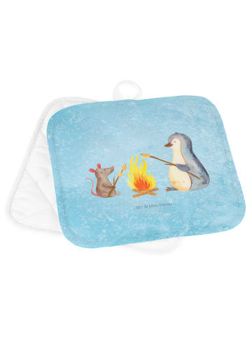 Mr. & Mrs. Panda topfhalter Pinguin Lagerfeuer ohne Spruch in Eisblau