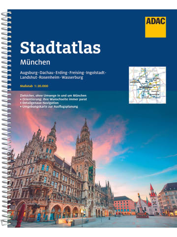 ADAC ADAC StadtAtlas München 1:20 000 mit Augsburg, Dachau, Erding, Freising