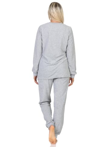 NORMANN Frottee Schlafanzug Homewear Loungewearr Sternen - 81706 in grau