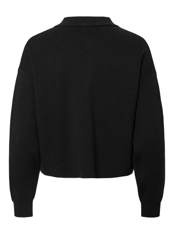 Pieces Langarm-Poloshirt in Black
