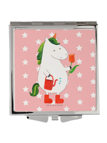 Mr. & Mrs. Panda Klappspiegel Einhorn Gärtner ohne Spruch in Rot Pastell