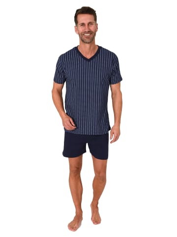 NORMANN Kurzarm Schlafanzug Shorty Pyjama print - 86287 in navy