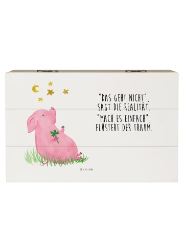 Mr. & Mrs. Panda Aufbewahrungsbox Schwein Glück mit Spruch in Weiß