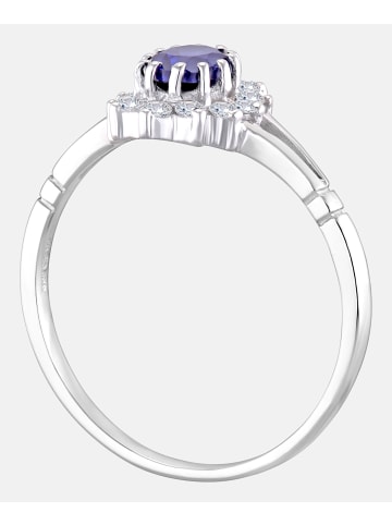 Diamant L'éternel Verlobungsring aus 375 Gelbgold mit Zirkonia mit Saphir