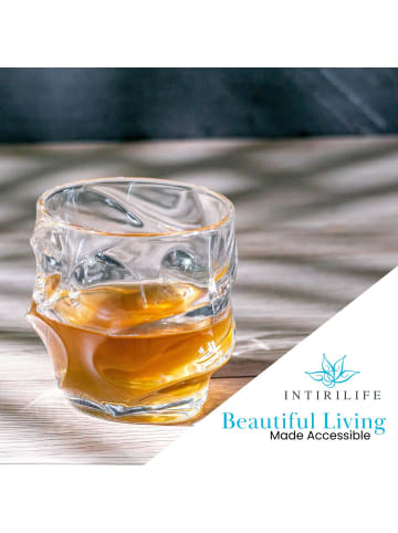 Intirilife Whiskey Kristallglas in 2x in Transparent "SCULPTURED"