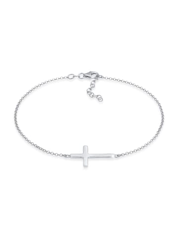 Elli Fußschmuck 925 Sterling Silber Kreuz in Silber