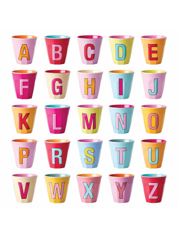 Rice Melamin Becher Buchstabe O in Apricot | Rosa