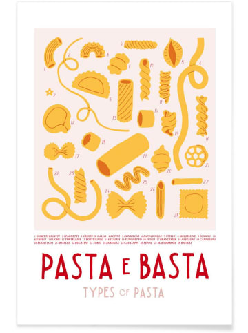 Juniqe Poster "Pasta e Basta" in Cremeweiß & Gelb