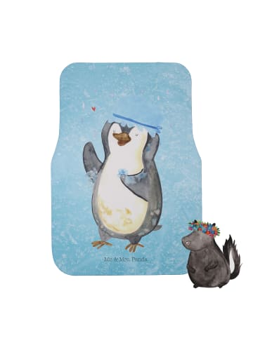 Mr. & Mrs. Panda Automatte Pinguin Duschen ohne Spruch in Eisblau