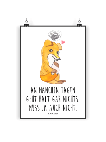 Mr. & Mrs. Panda Plakat Fuchs Depressionen mit Spruch in Weiß