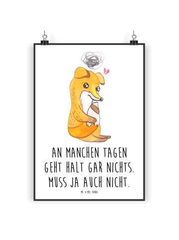 Mr. & Mrs. Panda Poster Fuchs Depressionen mit Spruch in Weiß